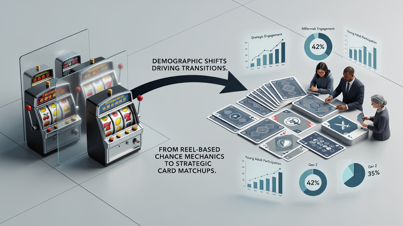 Networked card game interfaces reflecting changing user demographics
