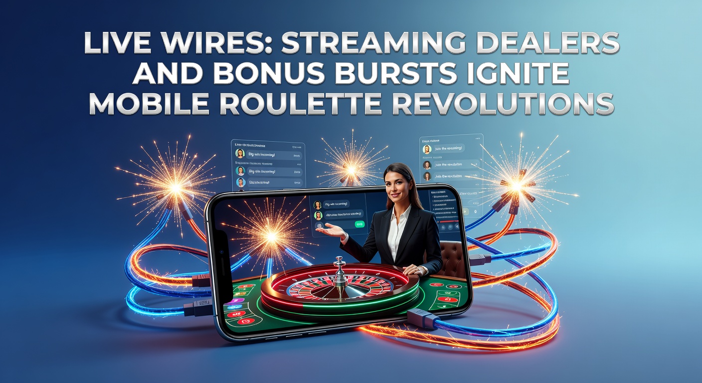 A vibrant mobile roulette table with live streaming dealer interacting via high-definition video feed, surrounded by dynamic bonus burst animations exploding on screen