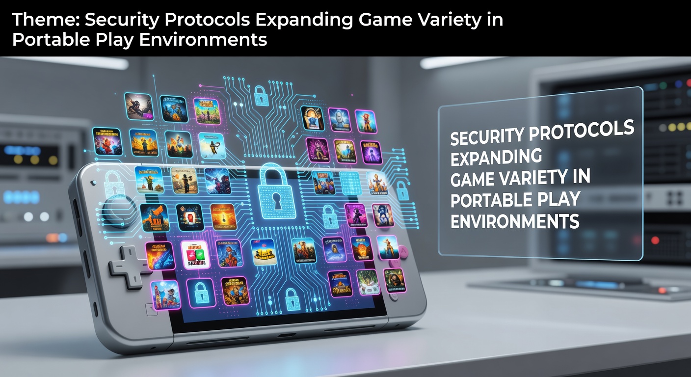 Secure mobile gaming interface showing encrypted connections across various portable devices
