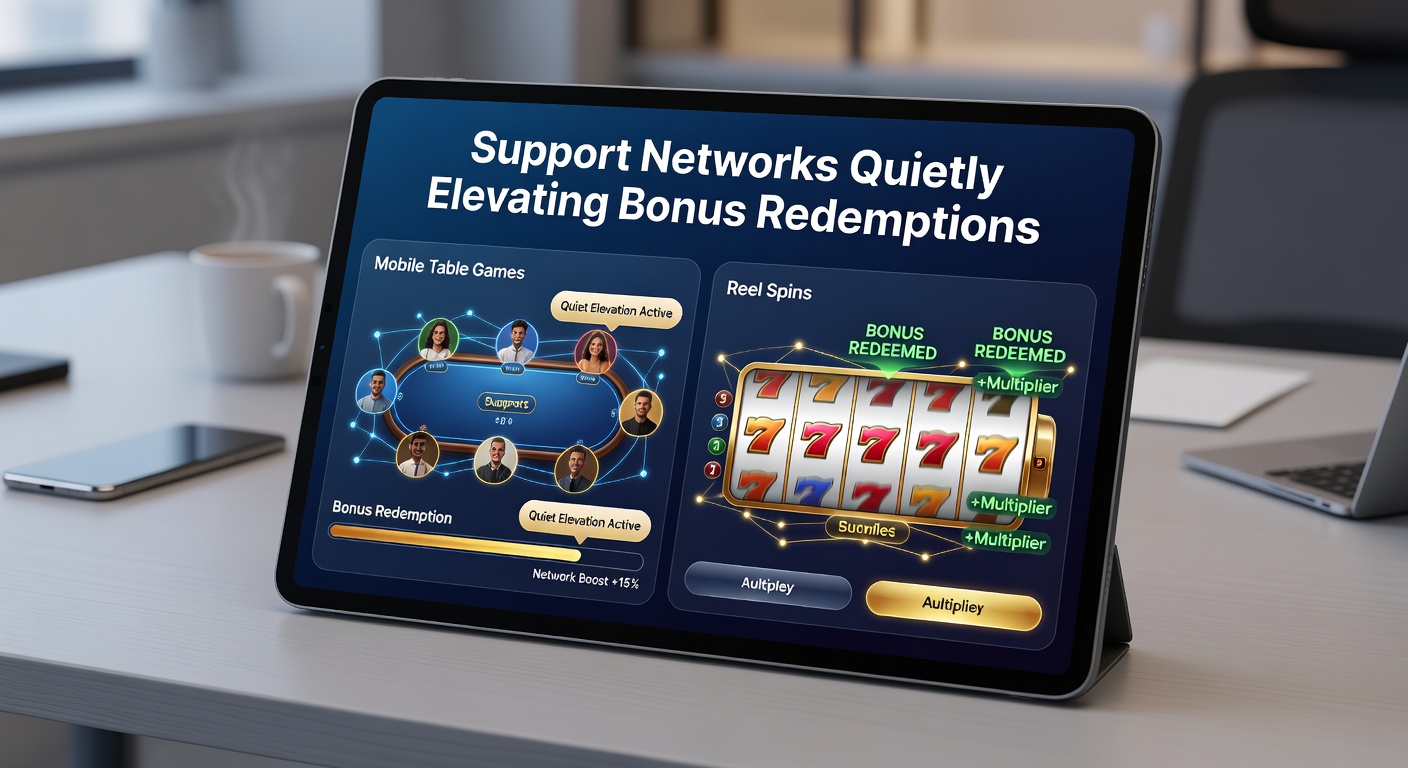 Support team assisting players with bonus redemptions on mobile devices showing table games and slot interfaces