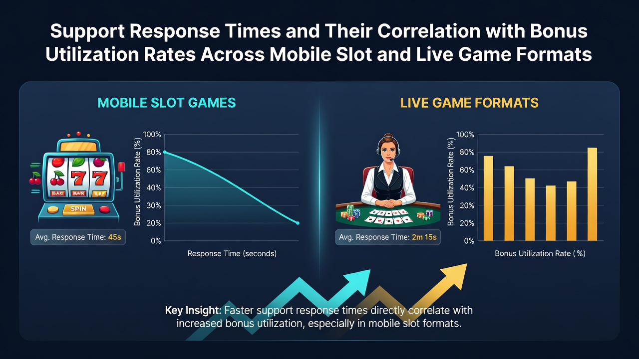 Support response times dashboard showing mobile slot and live game data correlations from July 2026 industry reports