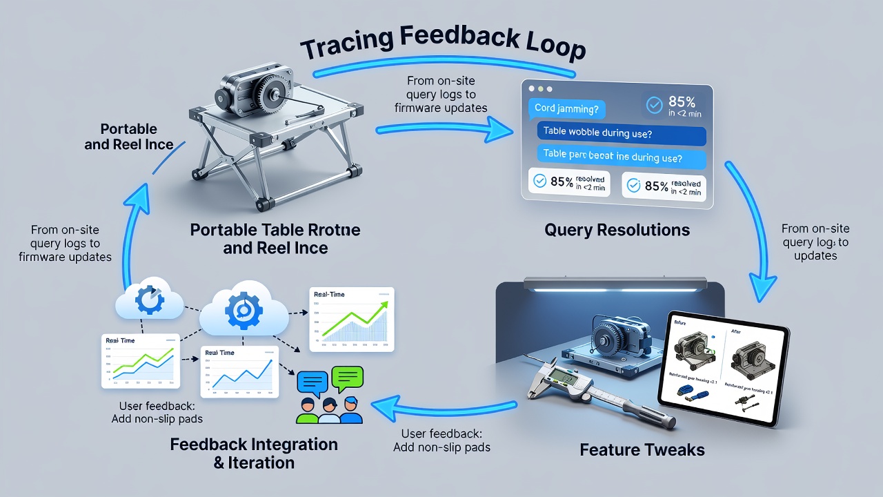 Analytics dashboard displaying query resolution trends linked to mobile gaming feature updates